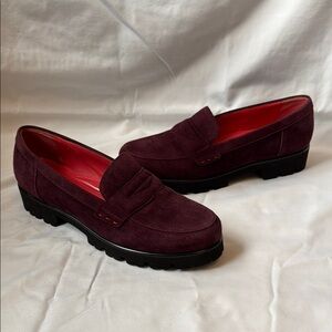 Italian Burgundy Suede Loafers